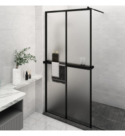 Paroi de douche avec étagère Noir 118x190cm Verre ESG&Aluminium