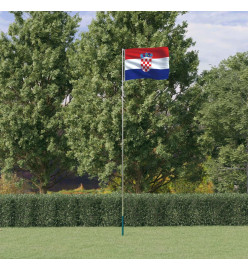 Drapeau de la Croatie et mât 5,55 m Aluminium