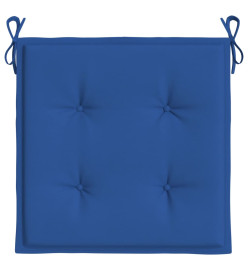 Coussins de chaise de jardin lot de 6 bleu royal 40x40x3 cm
