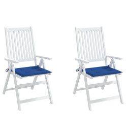 Coussins de chaise de jardin lot de 2 bleu royal 50x50x3 cm