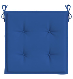 Coussins de chaise de jardin lot de 2 bleu royal 50x50x3 cm