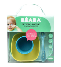 Beaba Service de repas 4 pcs Silicone Bleu et vert