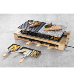 Bestron Gril à raclette ARG300BW 1500 W Bois noir XL