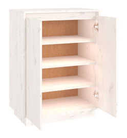 Armoire à chaussures Blanc 60x35x80 cm Bois de pin massif