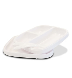 DERYAN Vaisselle enfant Silicone Quuby Blanc