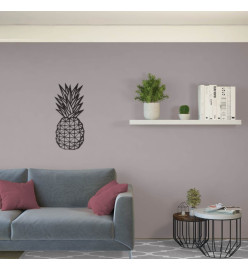 Homemania Décoration murale Ananas 22x55 cm Acier Noir