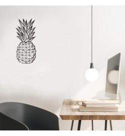 Homemania Décoration murale Ananas 22x55 cm Acier Noir