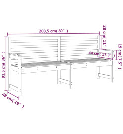 Banc de jardin 203,5x48x91,5 cm bois massif de douglas