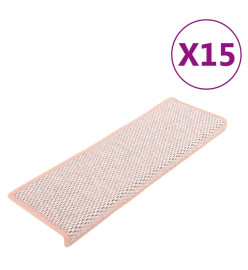 Tapis d'escalier autocollants 15 pcs 65x21x4 cm Rouge