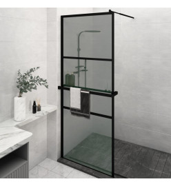 Paroi de douche avec étagère Noir 80x195 cm Verre ESG&Aluminium