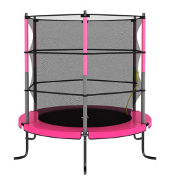 Trampoline avec filet de sécurité Rond 140x160 cm Rose