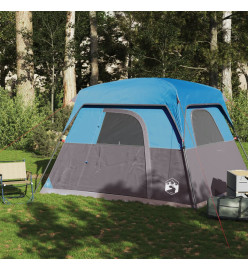 Tente de camping de cabine 4 personnes bleu imperméable