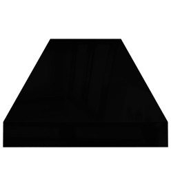 Étagère murale flottante 4 pcs Noir brillant 90x23,5x3,8 cm MDF