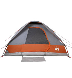 Tente de camping à dôme 2 personnes gris et orange imperméable