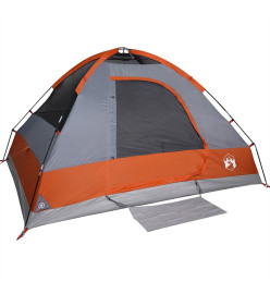 Tente de camping à dôme 2 personnes gris et orange imperméable