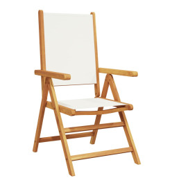 Chaises inclinables de jardin lot de 4 tissu et bois massif