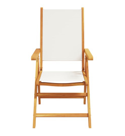 Chaises inclinables de jardin lot de 4 tissu et bois massif