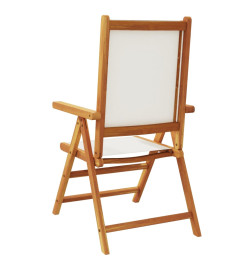 Chaises inclinables de jardin lot de 4 tissu et bois massif