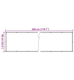 Écran d'intimité de jardin aspect pierre gris 300x90 cm PVC