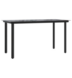 Mobilier à dîner de jardin et coussins 7 pcs Noir et gris Rotin