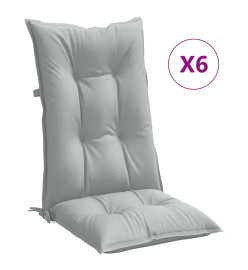 Coussins de chaise à dossier haut lot de 6 gris clair mélangé