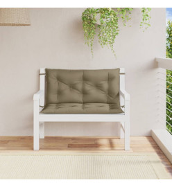 Coussins de banc de jardin lot de 2 taupe mélangé tissu