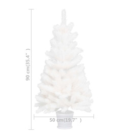 Arbre de Noël artificiel aiguilles réalistes blanc 90 cm