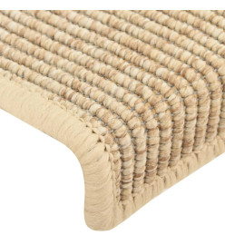 Tapis d'escalier autocollants 15 pcs 65x21x4 cm Beige clair