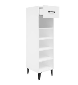 Armoire à chaussure Blanc brillant 30x35x105 cm Bois ingénierie