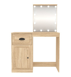 Coiffeuse avec LED chêne sonoma 90x50x132,5cm bois d'ingénierie