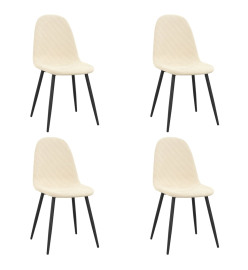 Chaises à manger lot de 4 blanc crème velours