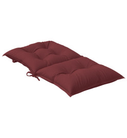 Coussins de chaise dossier bas lot de 4 rouge bordeaux mélangé