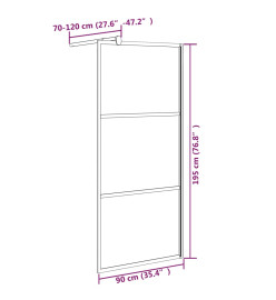 Paroi de douche 90x195 cm Verre ESG demi-dépoli Noir