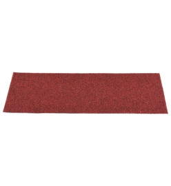 Tapis d'escalier autocollants Rectangulaire 15pcs 60x25cm Rouge