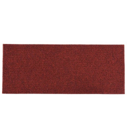 Tapis d'escalier autocollants Rectangulaire 15pcs 60x25cm Rouge