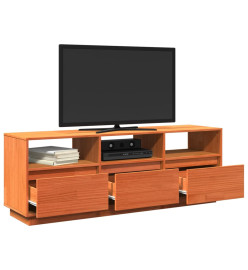 Meuble TV cire marron 140x37x50 cm bois pin massif