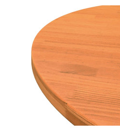 Dessus de table rond cire marron Ø80x2,5 cm bois de pin massif