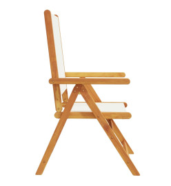 Chaises inclinables de jardin lot de 8 tissu et bois massif