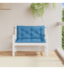 Coussins de banc de jardin lot de 2 bleu mélangé tissu