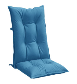 Coussins de chaise à dossier haut lot de 2 bleu mélangé tissu