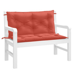 Coussins de banc de jardin lot de 2 rouge mélangé tissu