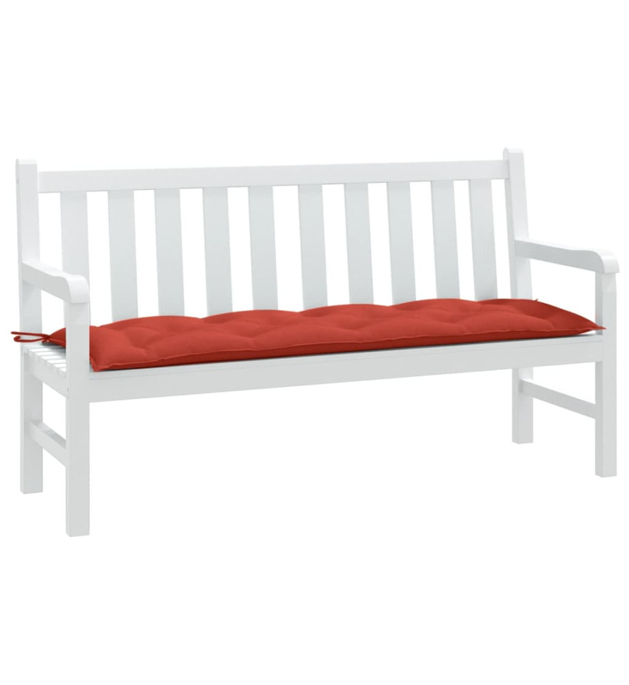 Coussin de banc de jardin rouge mélangé 150x50x7 cm tissu