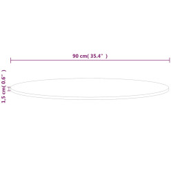 Dessus de table rond Ø90x1,5 cm Bois de chêne massif non traité