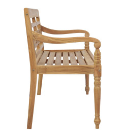 Banc Batavia avec coussin taupe 120 cm Bois de teck massif