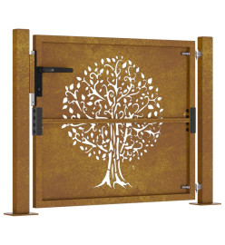 Portail de jardin 105x105 cm acier corten conception de l'arbre