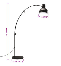 Lampadaire 25 W noir 150 cm E27