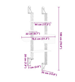 Arbre à chat mural avec griffoir crème 180 cm