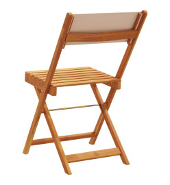 Chaises de jardin pliantes lot de 4 taupe tissu et bois massif