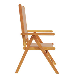 Chaises inclinables de jardin lot de 4 taupe tissu bois massif