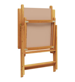 Chaises inclinables de jardin lot de 4 taupe tissu bois massif